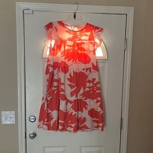 SHEIN Red and White Floral Midi Dress